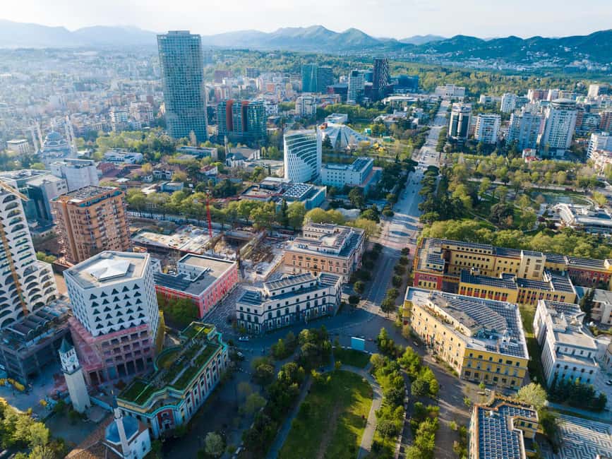 Bike Tour Tirana with the Local Guide - Starting at Skanderbeg Square, getting oriented fast on two wheels