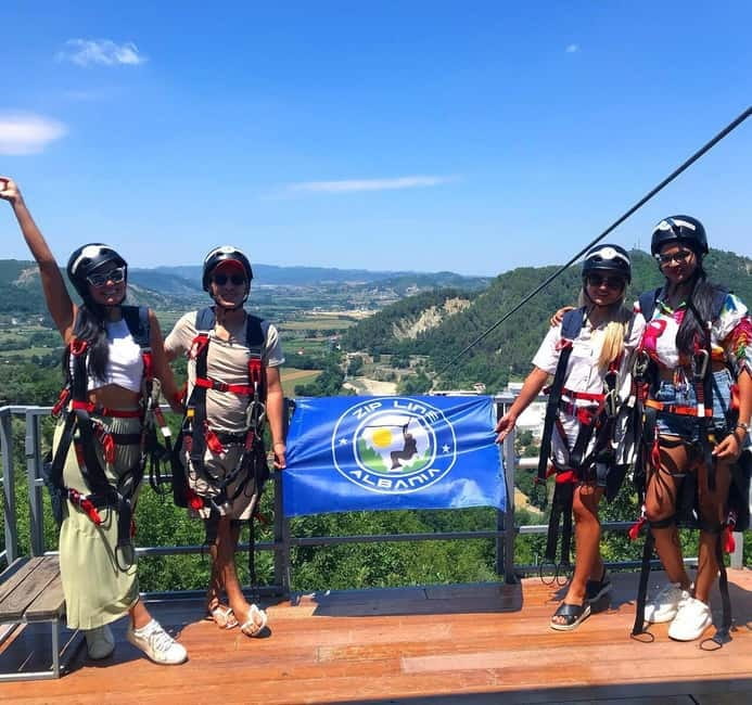 From Tirana: Petrela Zipline Adventure with Transport - Petrela Views From Above: forests, mountains, and hills