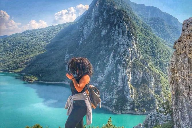 Hike Gamti Mountain with Bovilla lake view & canyon- From Tirana - Lake Bovilla: teal water, a dam backdrop, and a quick reset