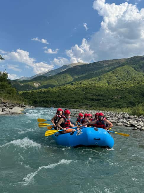 Permet: Kayak Experience - Vjosa River National Park Albania - Getting on the water: gentle rapids first for confidence