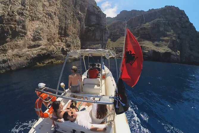 Private 6 H Boat Dafina Bay & Bear's Bay - Stop 3: Cape of Tongue and the Rreza e Kanalit stretch with shore time at cliffs and caves