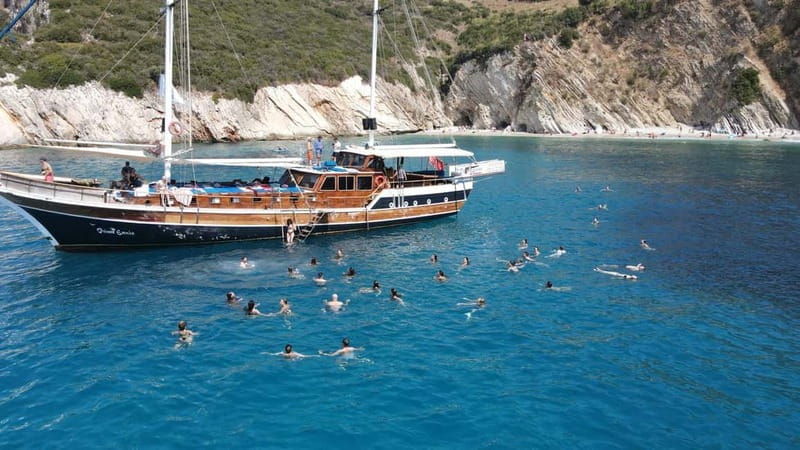 Saranda: Discover Secret Bays with Prince Ennio Yacht Tour - Stop 1, Qefali Beach: photo time from the boat