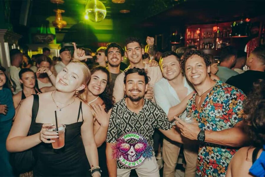 Sarande: Pub Crawl & Boat Party, 6 Shots, 1 Beer Club Entry - Stop 1: The Rooftop Bar Where You Get Your Bearings Fast