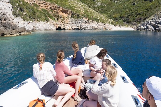 Speed Boat Tour to Vlore's Secret Blue Cave at Grama Bay - How to be comfortable on a cave and beach speed-boat day
