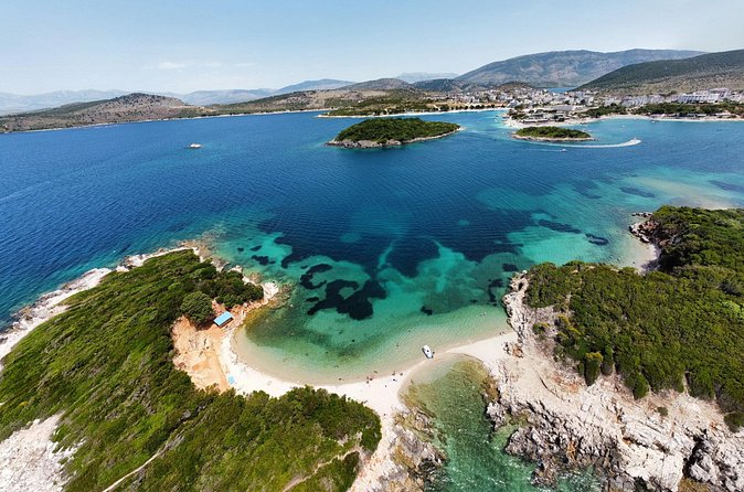 Speedboat Tour Swimming in the Five Island of Ksamil - Stop 1: Ksamil and the Five Islands shore sequence