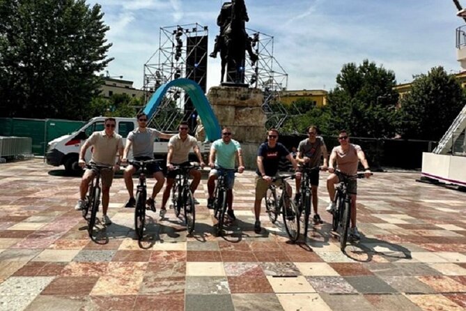 Tirana Bike Tour, History, Culture and Visit to Artificial Lake - Skanderbeg Square sets the tone, then Mother Teresa Square adds context