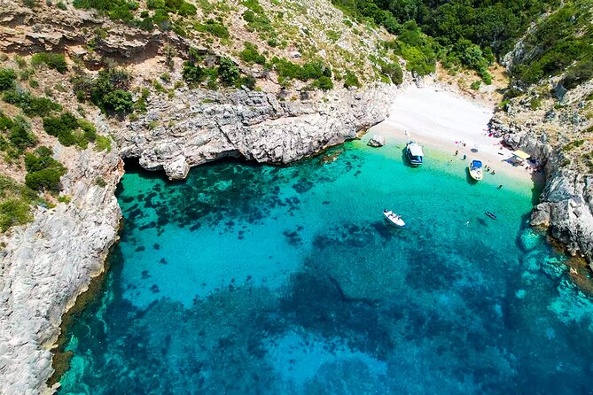 Vlore Private Boat Tour Blue Cave & Grama Bay Adventure - Stop 1: Haxhi Ali Cave, swim-worthy blue water and stalactites