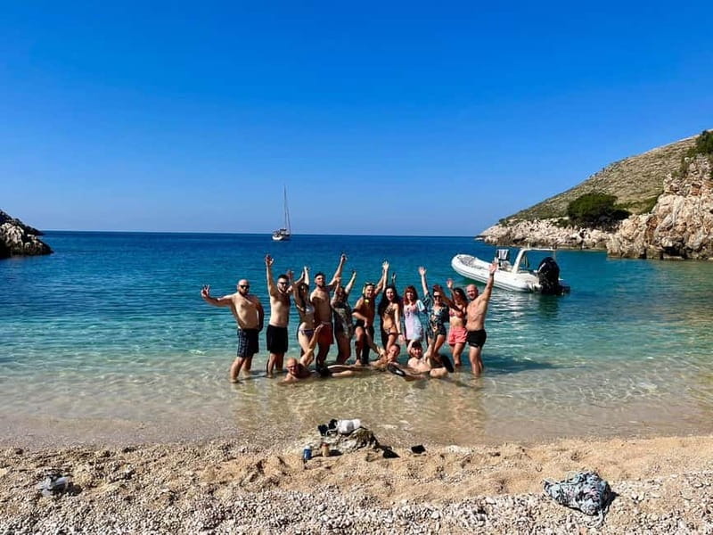 Vlore: Secret Blue Gem Cave and Grama Bay Tour by Speed Boat - The 8-hour flow, with swims in sensible time blocks